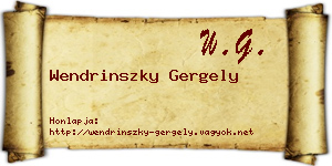 Wendrinszky Gergely névjegykártya